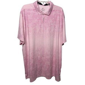 Nike Golf Dri-Fit Men's XXL Pink‎ Grid Short Sleeve Polo Shirt Standard Fit
